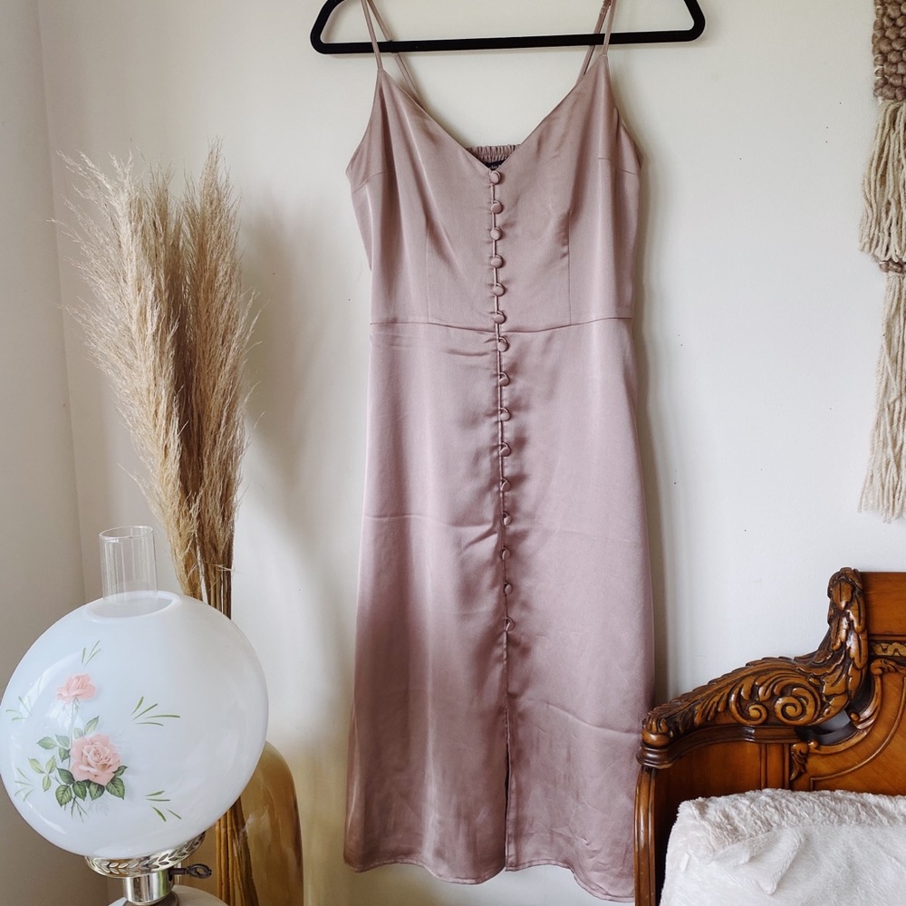 Mauve Satin Dress